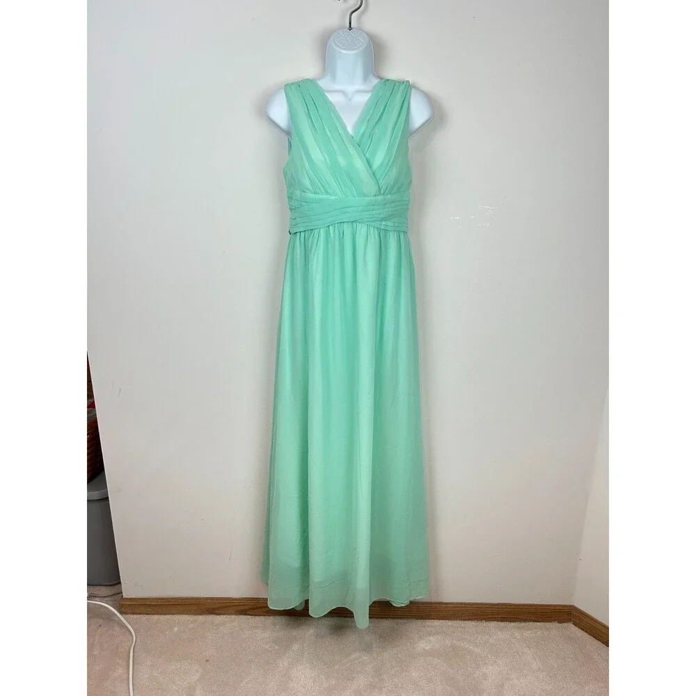 Happy Rose Mint Green Maxi Mock Wrap Party Dress NEW Size 18
